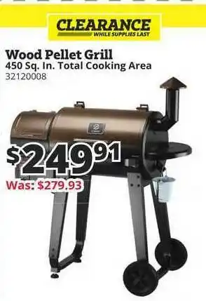 Rural King Wood Pellet Grill 450 Sq. In. Total Cooking Area offer