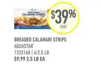 US Foods Chef's Store Aquastar Breaded Calamari Strips offer