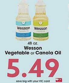 Harris Teeter Wesson vegetable or canola oil offer