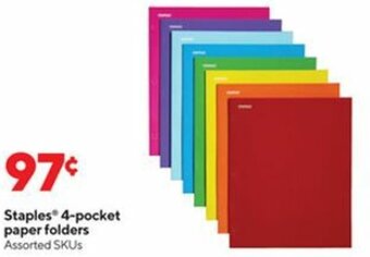 Staples Staples 4-Pocket Paper Folders offer