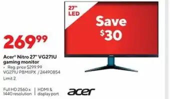 Acer Nitro 27 VG271U Gaming Monitor VG271U PBMIIPX