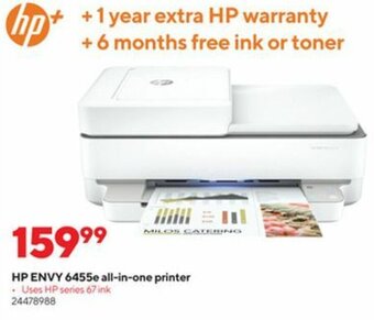 Staples HP Envy 6455e All-In-One Printer offer