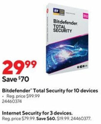 Staples Bitdefender Total Security For 10 Devices offer