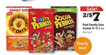 Family Dollar Post family size cereal offer