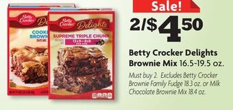 Family Dollar Betty crocker delights brownie mix offer
