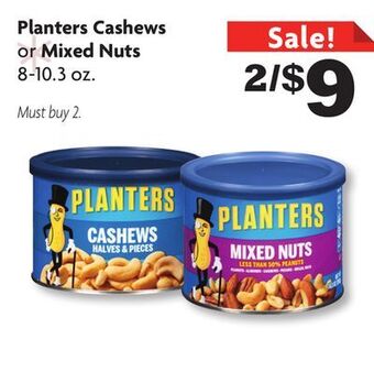 Family Dollar Planters cashews or mixed nuts offer