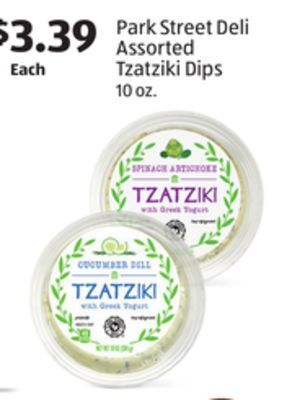 Aldi Park street deli assorted tzatziki dips offer