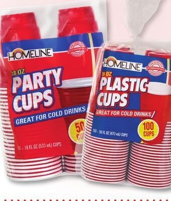 Family Dollar Homeline red plastic cups offer