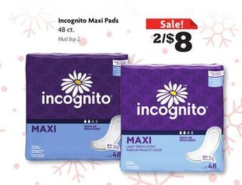 Family Dollar Incognito maxi pads offer