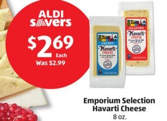 Aldi Emporium selection havarti cheese offer