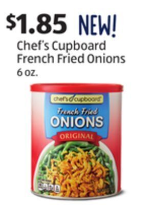 Aldi Chef's cupboard french fried onions offer