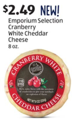 Aldi Emporium selection cranberry white cheddar cheese offer
