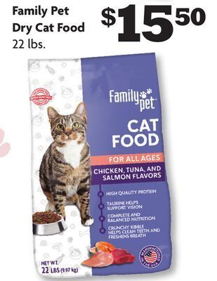 Family Dollar Family pet dry cat food offer