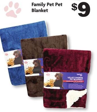 Family Dollar Family pet pet blanket offer