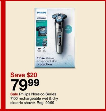 Target Philips norelco series 7100 rechargeable wet & dry electric shaver offer