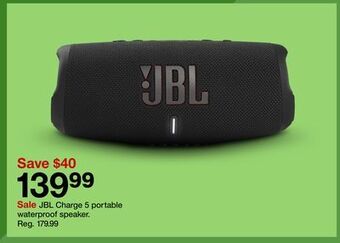Target Jbl charge 5 portable waterproof speaker offer