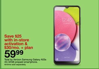 Target Samsung galaxy a03s 4g 32gb smartphone offer