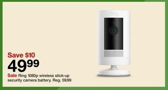 Target Ring 1080p wireless stick-up security camera battery offer
