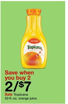 Target Tropicana 52-fl.-oz. orange juice. offer