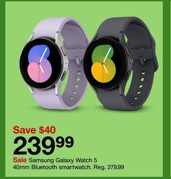 Target Samsung galaxy watch 5 40mm bluetooth smartwatch offer
