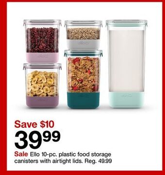 Target Ello 10-pc. plastic food storage canisters lids offer