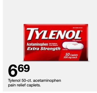 Target Tylenol 50-ct. acetaminophen pain relief caplets offer