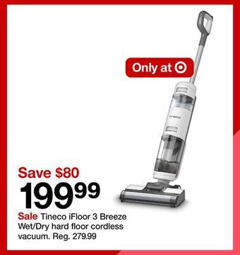 Target Tineco ifloor 3 breeze wet/dry hard floor cordless vacuum offer