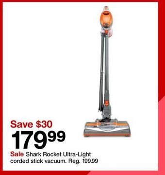 Target Shark rocket ultra-light corded stick vacuum offer