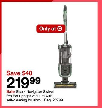 Target Shark navigator swivel pro pet upright vacuum with self-cleaning brushroll offer
