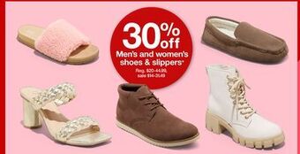 Target Men's and women's shoes & slippers offer