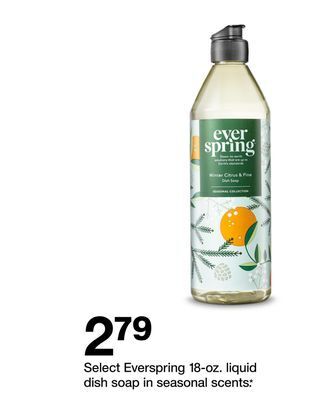 Target Select everspring 18-oz. liquid dish soap in seasonal scents.* offer