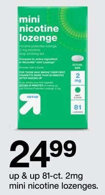 Target Up & up 81-ct. 2mg mini nicotine lozenges offer