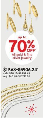 JC Penney All gold & fine silver jewelry offer