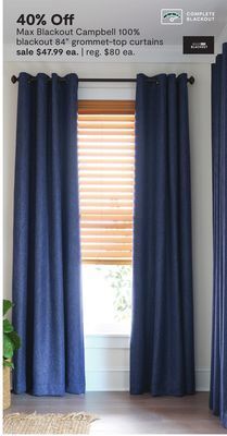 JC Penney Max blackout campbell 100% blackout 84" grommet-top curtains offer