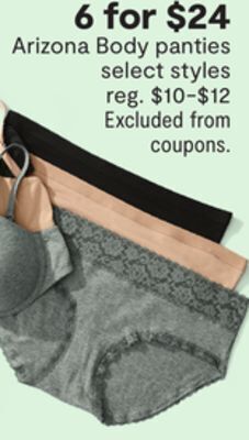 JC Penney Arizona body panties offer