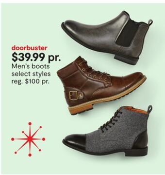 JC Penney Men's boots offer