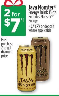 Dollar General Java monster® energy drink offer