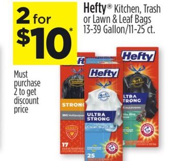 Dollar General Hefty® kitchen, trash or lawn & leaf bags offer
