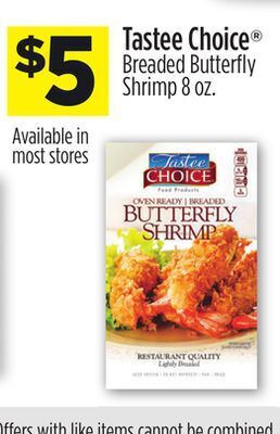 Dollar General Tastee choice® breaded butterfly shrimp offer