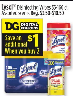 Dollar General Lysol® disinfecting wipes offer