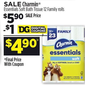 Dollar General Charmin® essentials soft bath tissue offer