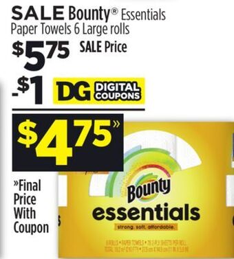 Dollar General Bounty® essentials paper towels offer