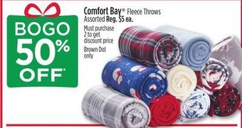 Dollar General Comfort bay® fleece throws offer
