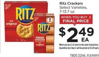 Food 4 Less Ritz crackers offer