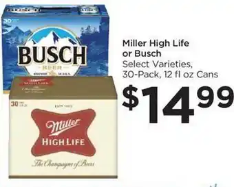 Food 4 Less Miller high life or busch offer