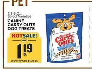 Food Lion Canine carry outs dog treats offer