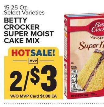Food Lion Betty crocker super moist cake mix offer