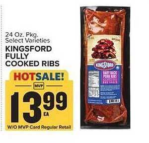 Food Lion Kingsford fully cooked ribs offer
