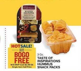 Food Lion Taste of inspirations hummus snack packs offer