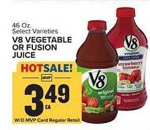 Food Lion V8 vegetable or fusion juice offer